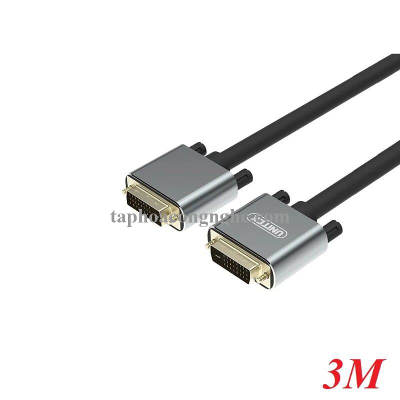 Unitek 95547 Y-C209DGY 24+1 dây tròn 3M Màu Xám Cáp 2 đầu DVI 30095547